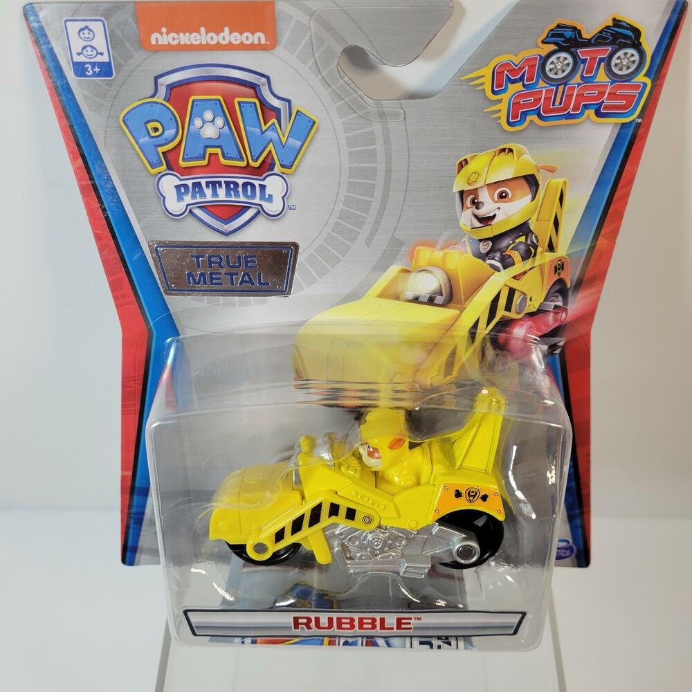 Paw Patrol Moto Pups Rubble True Metal 1:64 Yellow Spinmaster Nickelodeon